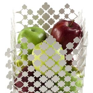 Alessi Blossom Basket in White Epoxy Resin Colored Steele